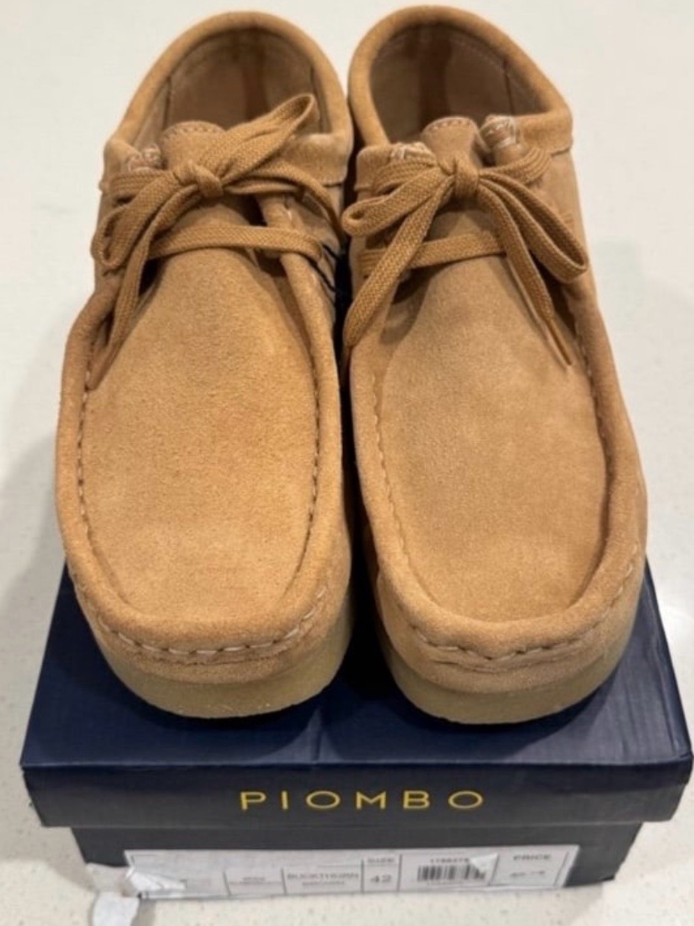 NWT Piombo Buckthorn Brown Suede Wallabee Chukka Shoes Men US 8.5 EU 42